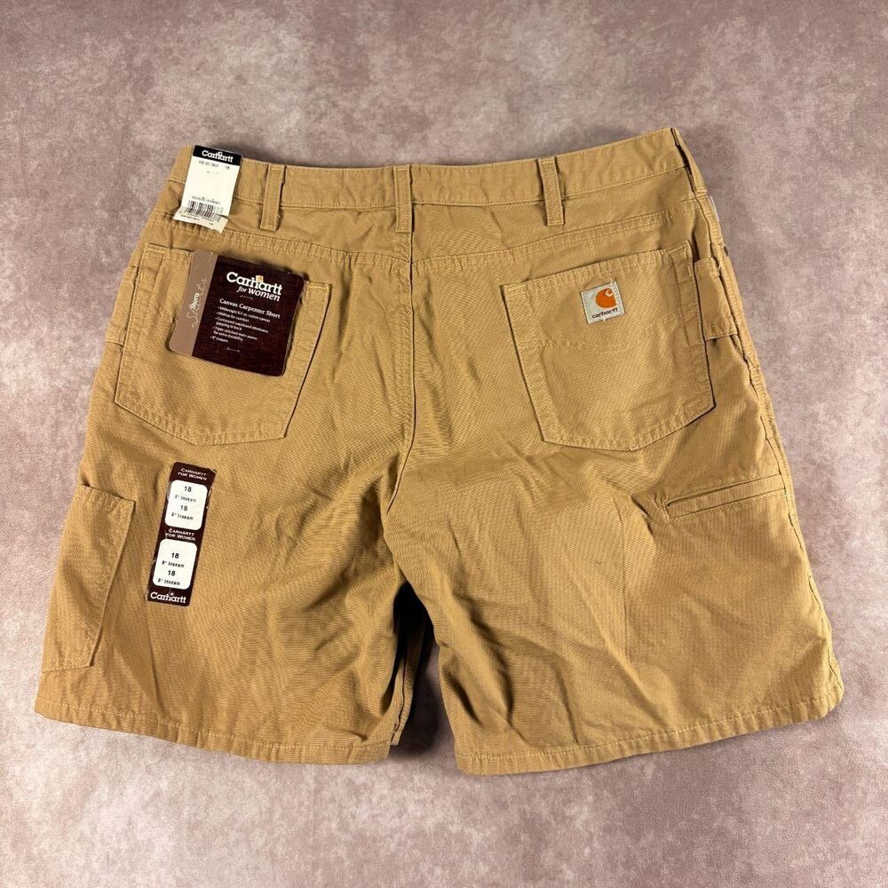 women's carhartt canvas carpenter shorts brand new with tags